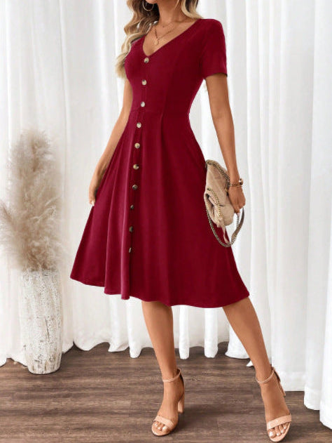 Women’s Graduation Dress Button Down | Midi