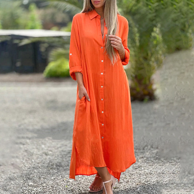 light blue long summer dress Azure Sun Drop Waist Split Maxi Dress Light Blue main image 1