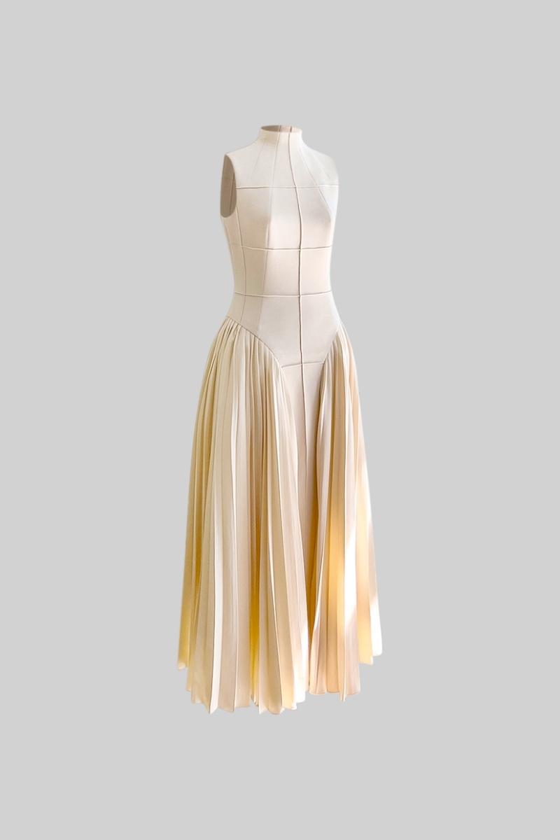 Women's Cocktail Dress Pleated Panel | Midi