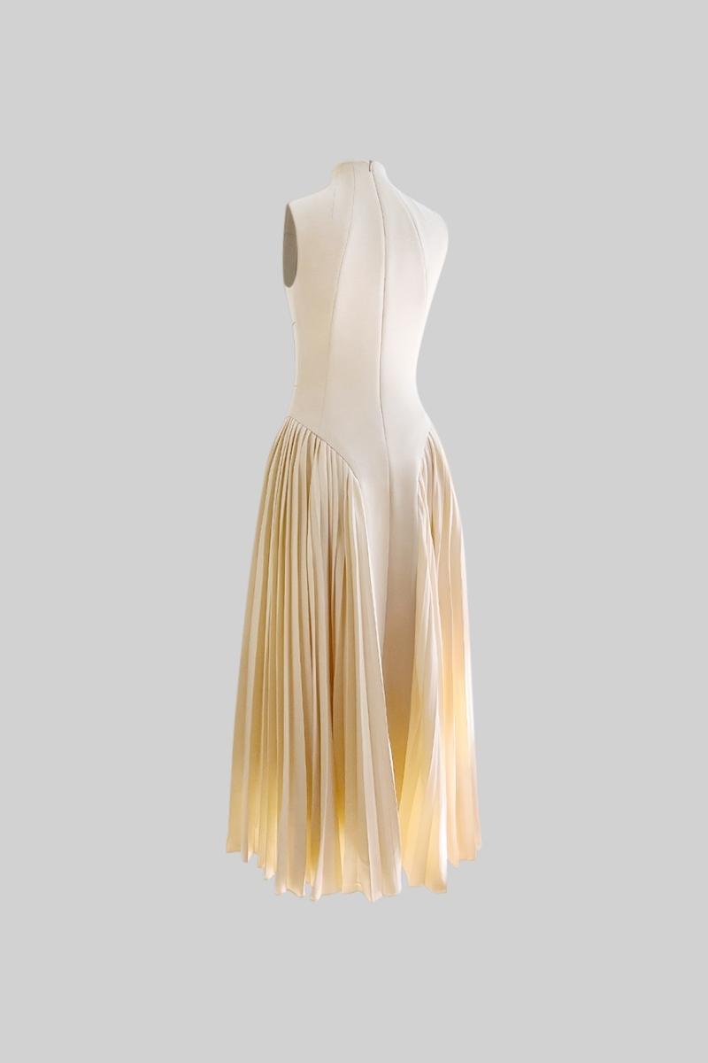 Women's Cocktail Dress Pleated Panel | Midi