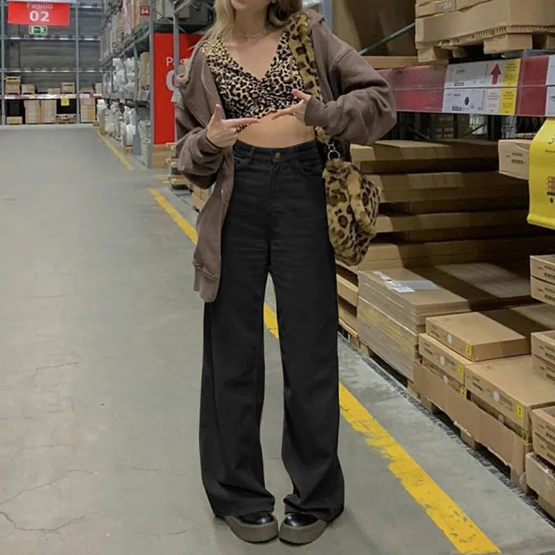 Women's Corduroy Pants with High Waist & Wide Leg | Casual