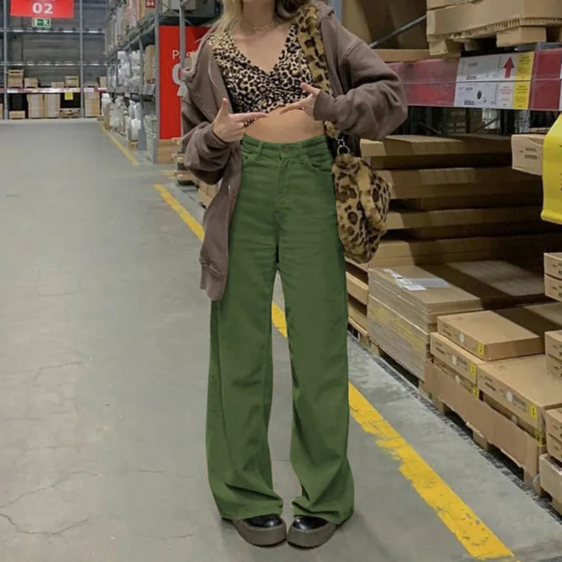 Women's Corduroy Pants with High Waist & Wide Leg | Casual
