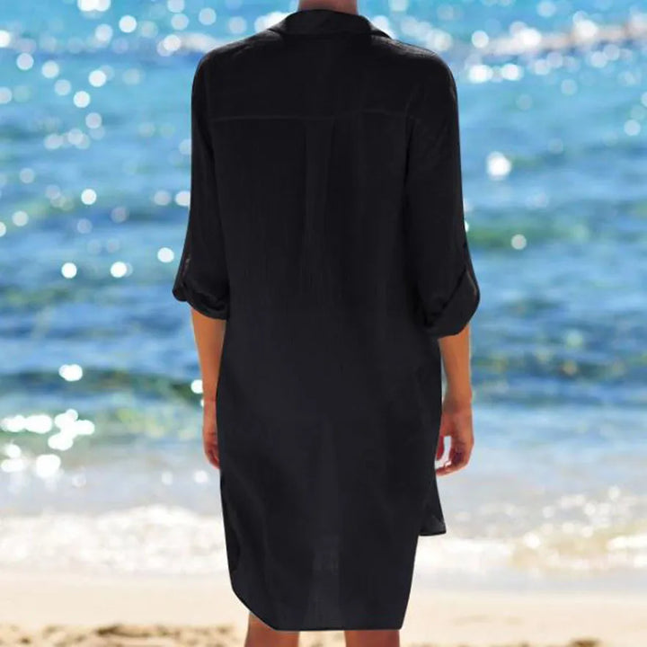 Women's Shirt Dress with Long Sleeves | Beach