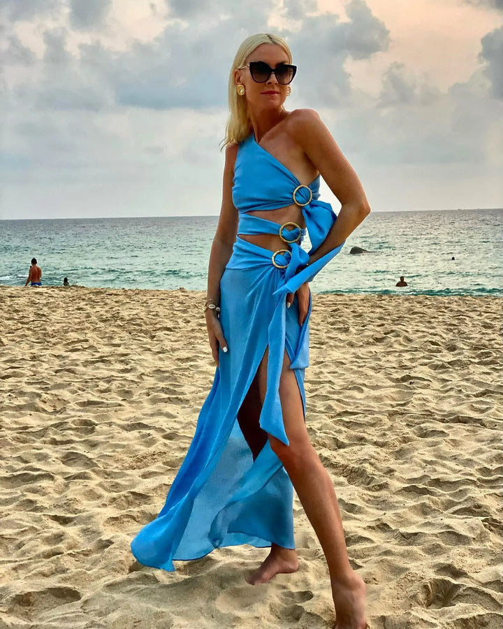 Women's Summer Dress One Shoulder with Ring Detail | Maxi