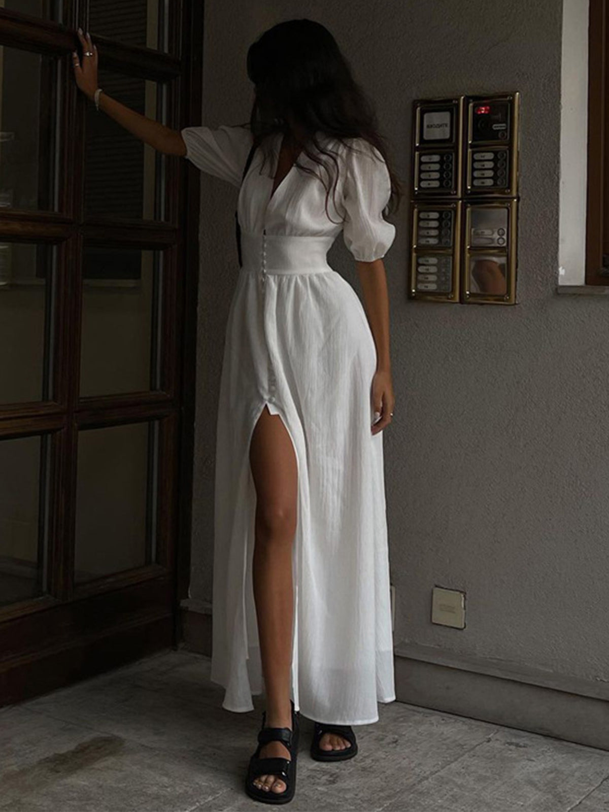 Women's Witchery Dress Slit V-Neck | Maxi
