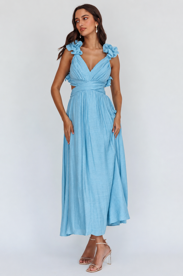 Women's Maxi Sundress with Cutout Waist | V-Neck