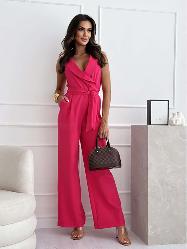 Women's Jumpsuits Sleeveless Wrap Belted | Formal