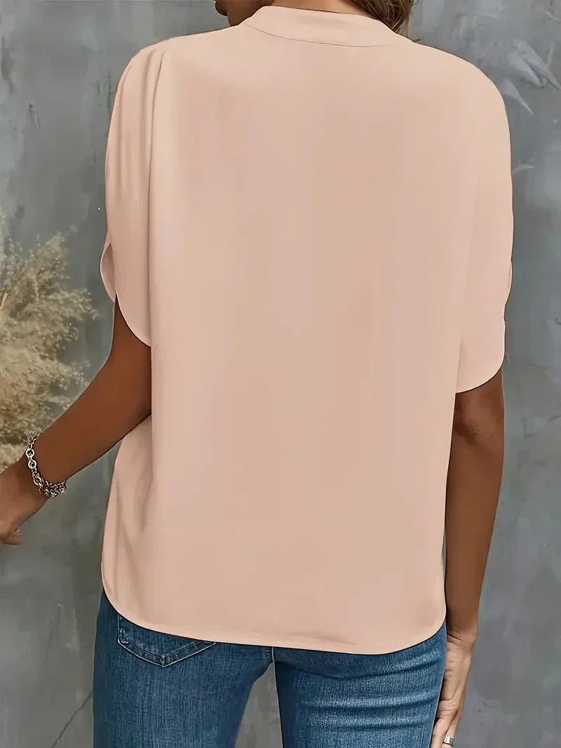Women's Tshirt V-Neck Split Sleeve | Short Sleeve
