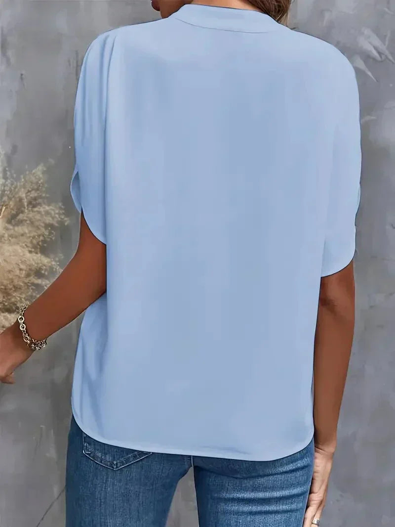 Women's Tshirt V-Neck Split Sleeve | Short Sleeve