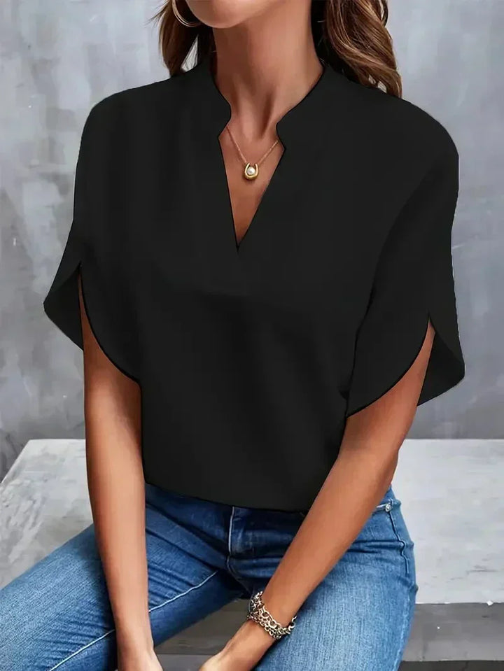 Women's Tshirt V-Neck Split Sleeve | Short Sleeve