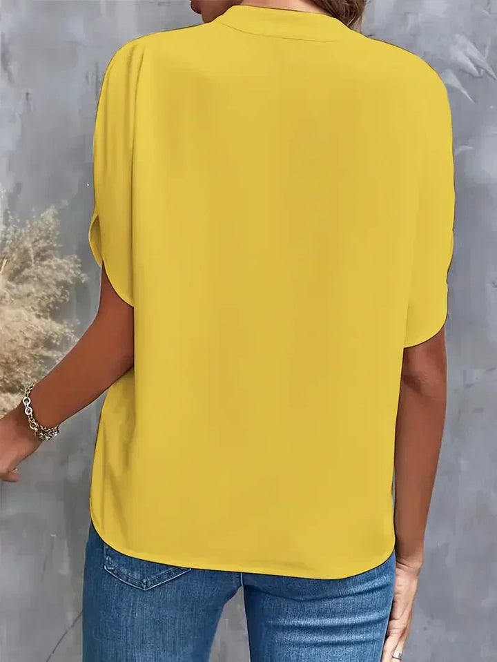 Women's Tshirt V-Neck Split Sleeve | Short Sleeve