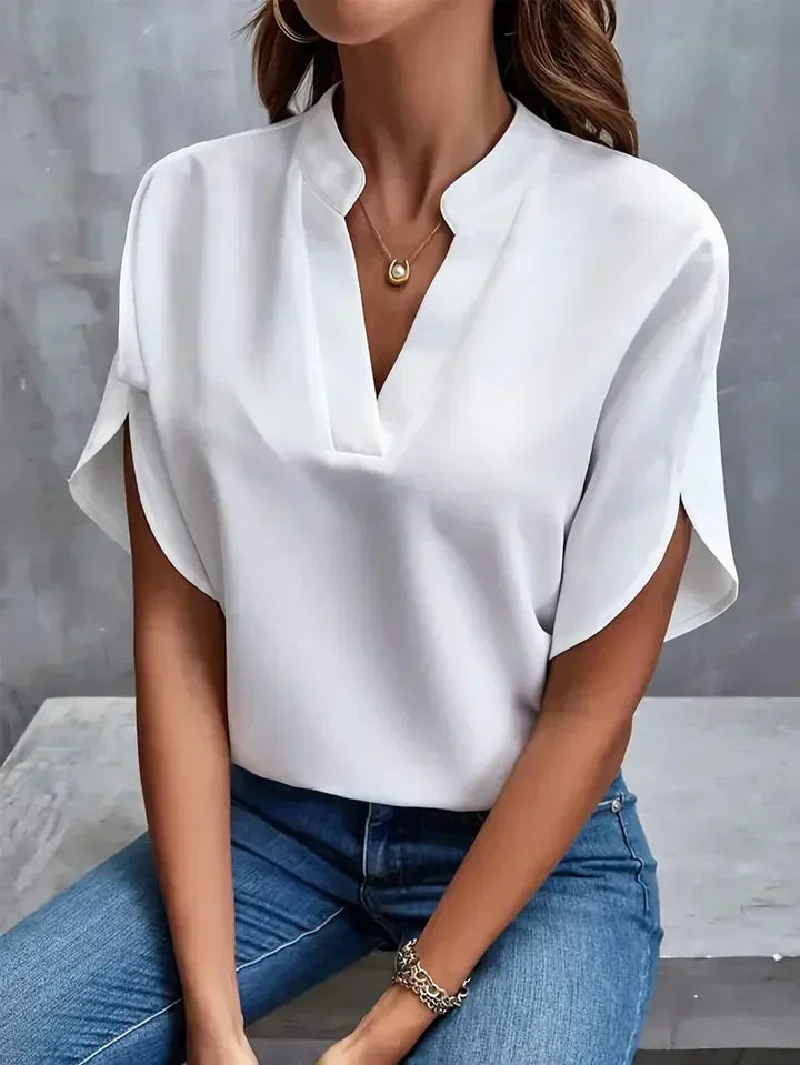Women's Tshirt V-Neck Split Sleeve | Short Sleeve