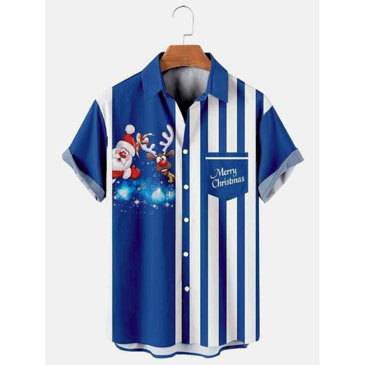 Holiday Men’s Button Shirt | Fun Christmas Print