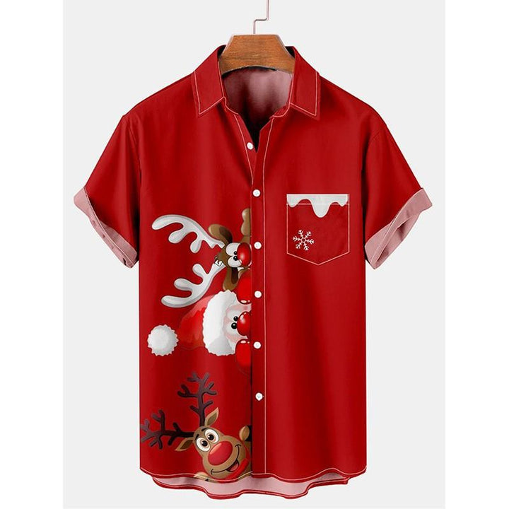Holiday Men’s Button Shirt | Fun Christmas Print