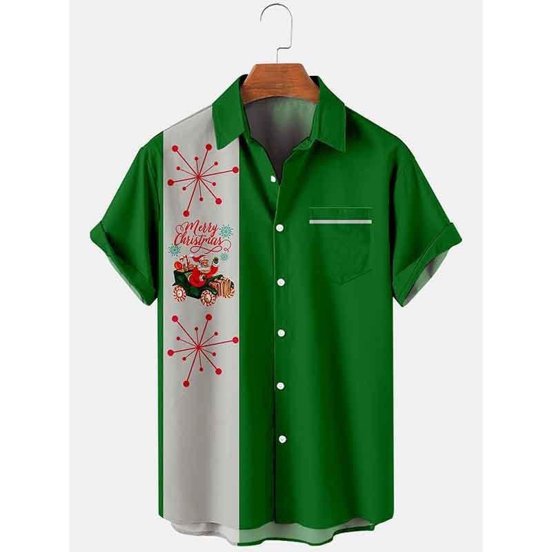 Holiday Men’s Button Shirt | Fun Christmas Print