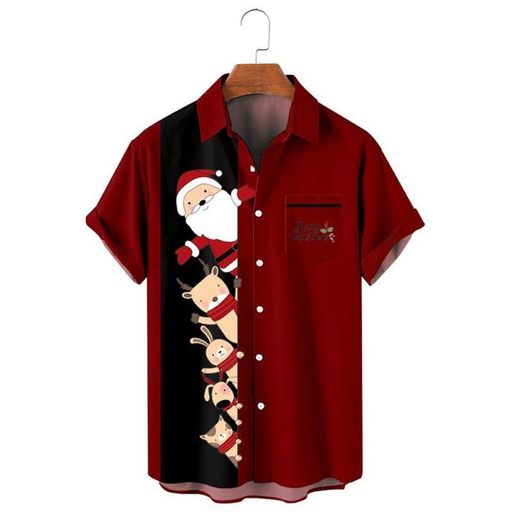 Holiday Men’s Button Shirt | Fun Christmas Print