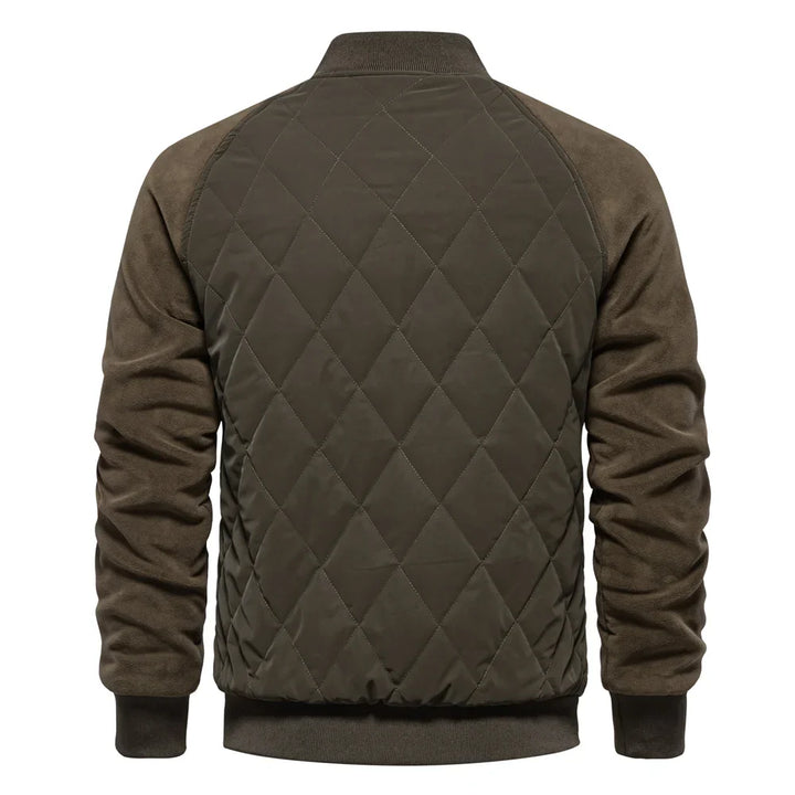 Men's Bomber Jacket Quilted Varsity with Snap Button | Padded