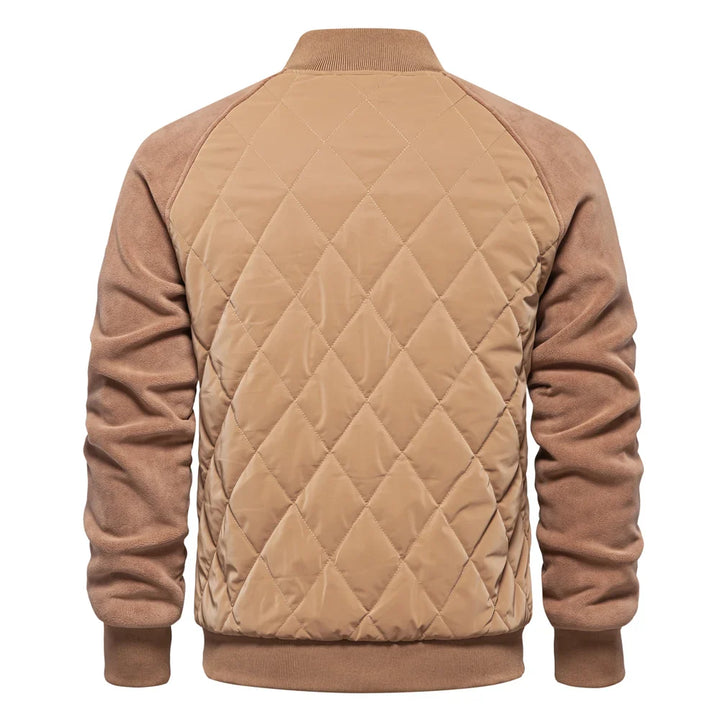 Men's Bomber Jacket Quilted Varsity with Snap Button | Padded