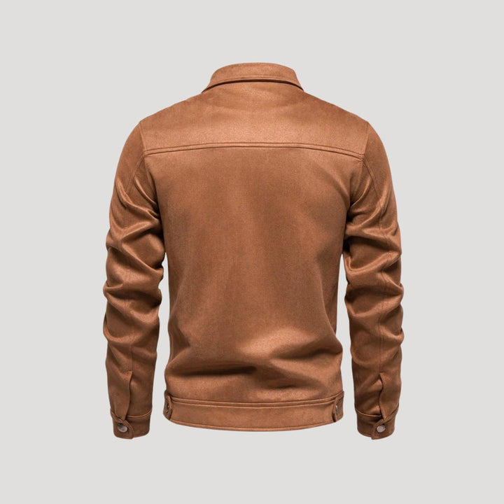 Men's Bomber Jacket with Button Front & Ribbed Trim | Flap Pockets