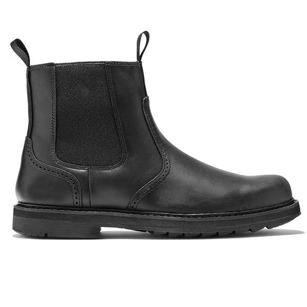 Men's Brogue Chelsea Boots with Side Zip & Lug Sole | Ankle