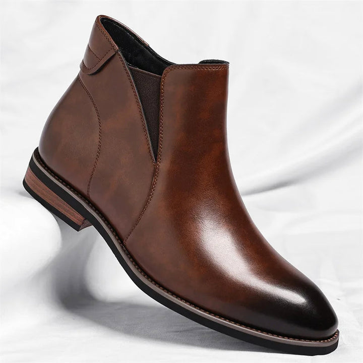 Men's Brown Boots Chelsea Ankle Pointed Toe | Work