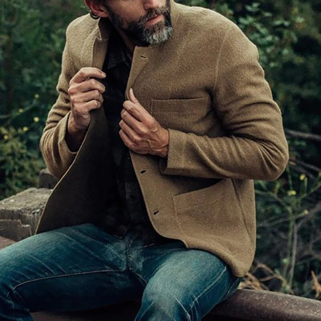 Men's Cardigan with Patch Pockets | Button Up