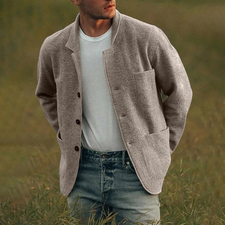 Men's Cardigan with Patch Pockets | Button Up
