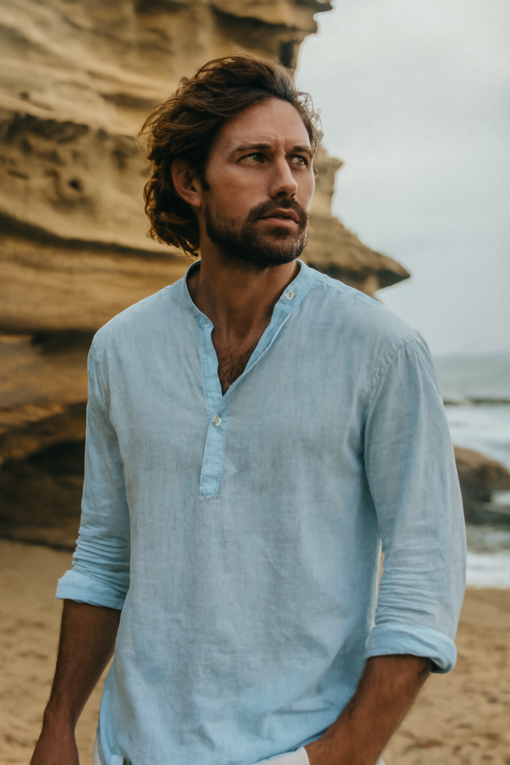 Men's Casual Long Sleeve Shirt Relaxed Fit | Oversized