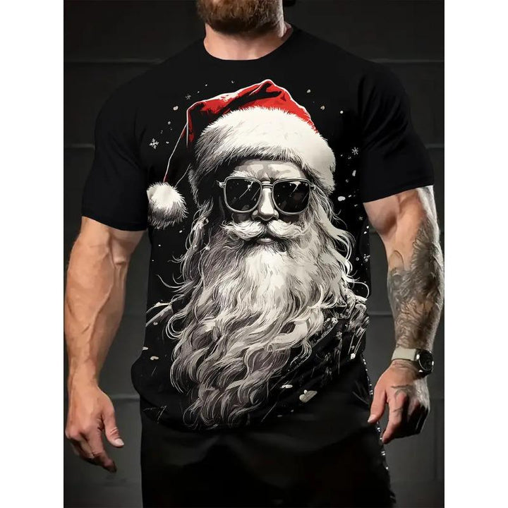 Men’s Christmas Shirt with Santa Graphic Print | Festive
