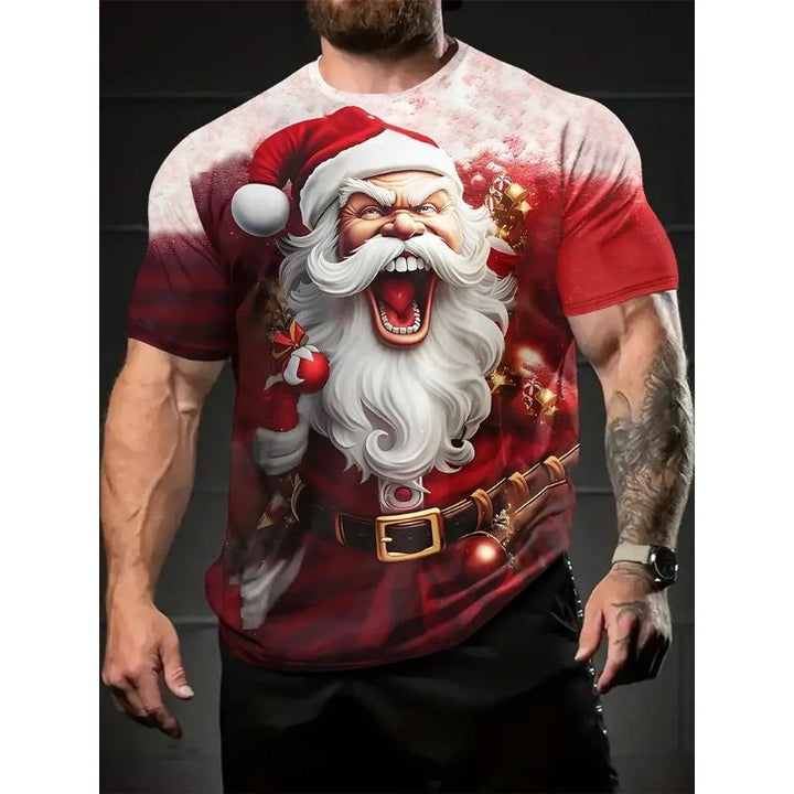 Men’s Christmas Shirt with Santa Graphic Print | Festive