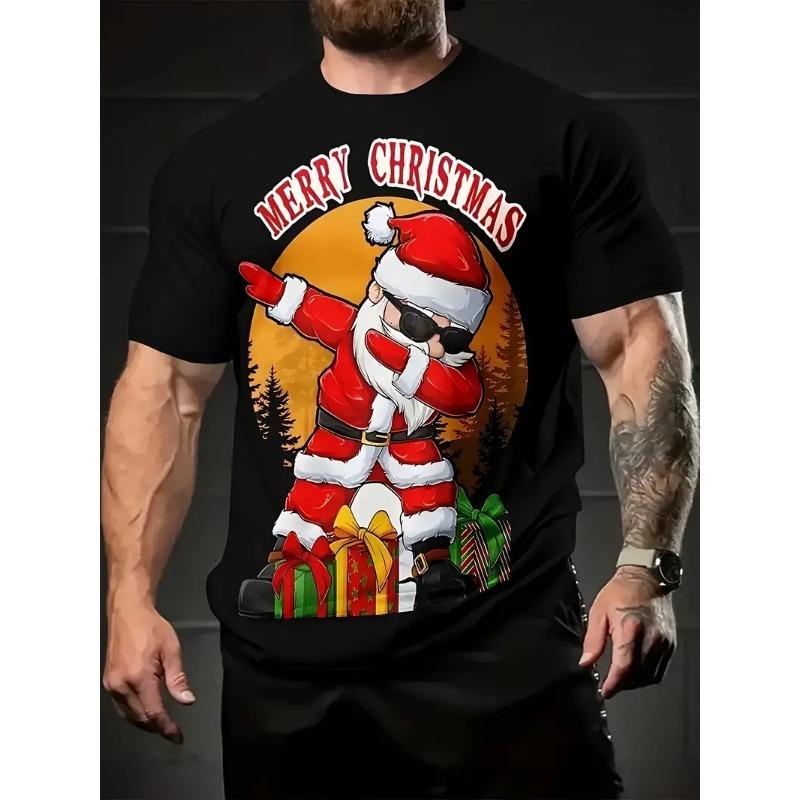 Men’s Christmas Shirt with Santa Graphic Print | Festive