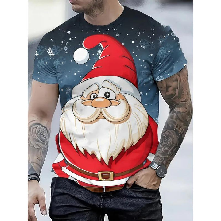 Men’s Christmas Shirt with Santa Graphic Print | Festive