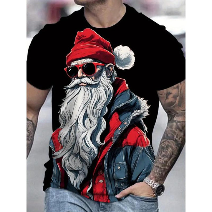 Men’s Christmas Shirt with Santa Graphic Print | Festive