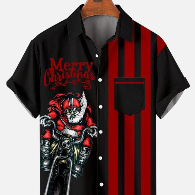 Men’s Christmas Shirt with Santa Print | Hawaiian