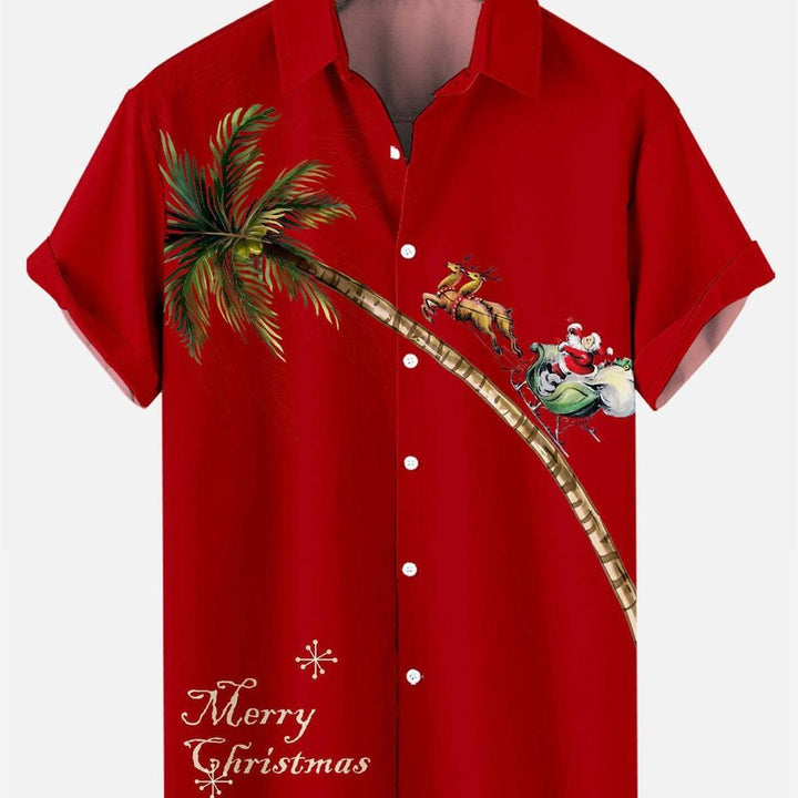 Men’s Christmas Shirt with Santa Print | Hawaiian