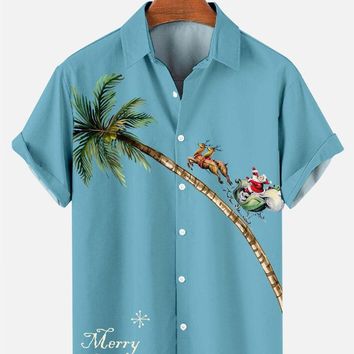 Men’s Christmas Shirt with Santa Print | Hawaiian
