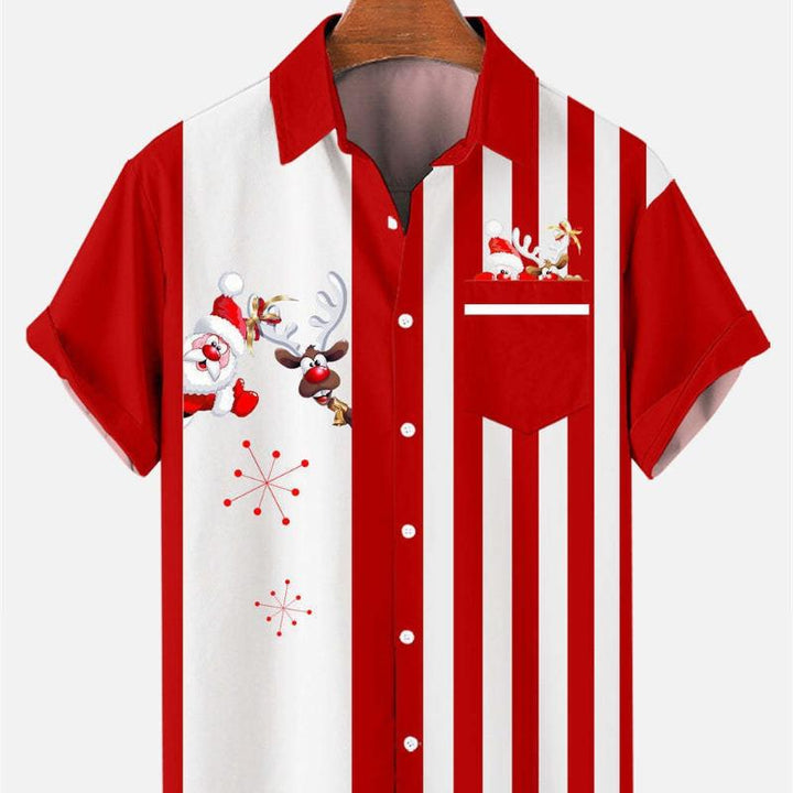 Men’s Christmas Shirt with Santa Print | Hawaiian