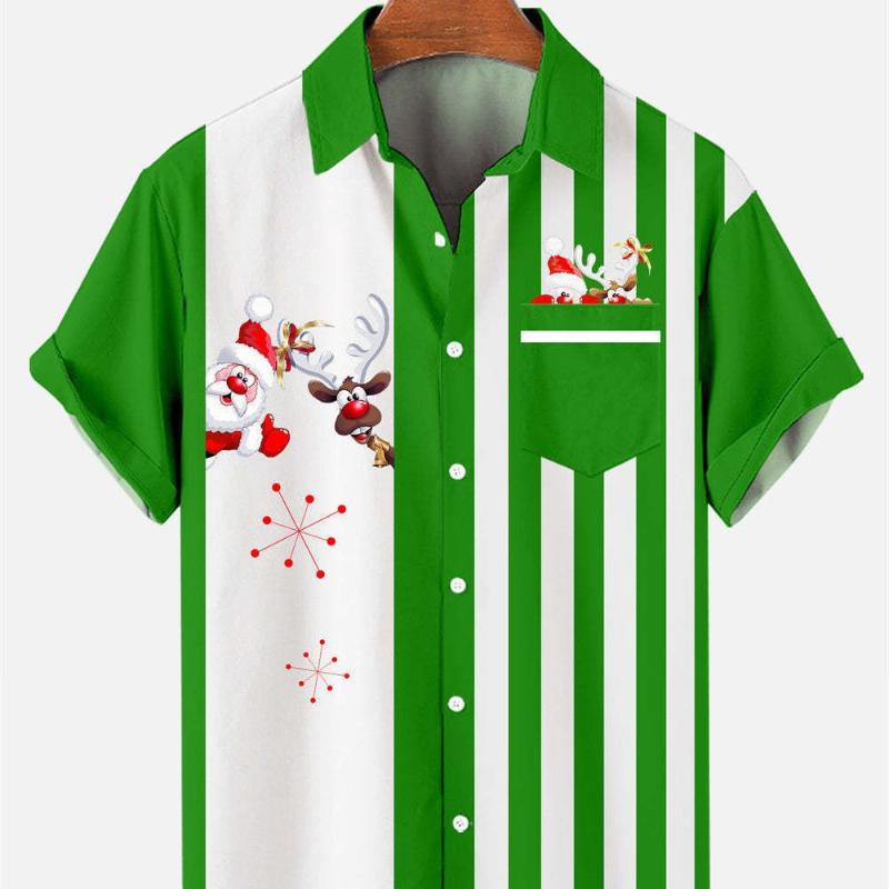 Men’s Christmas Shirt with Santa Print | Hawaiian