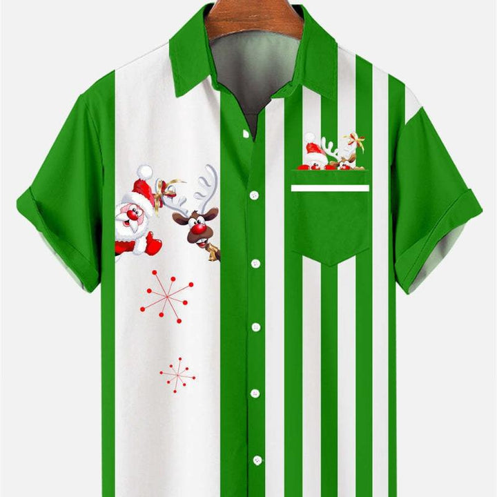 Men’s Christmas Shirt with Santa Print | Hawaiian