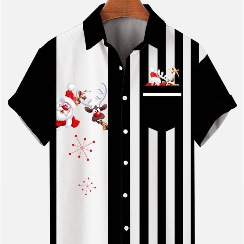 Men’s Christmas Shirt with Santa Print | Hawaiian