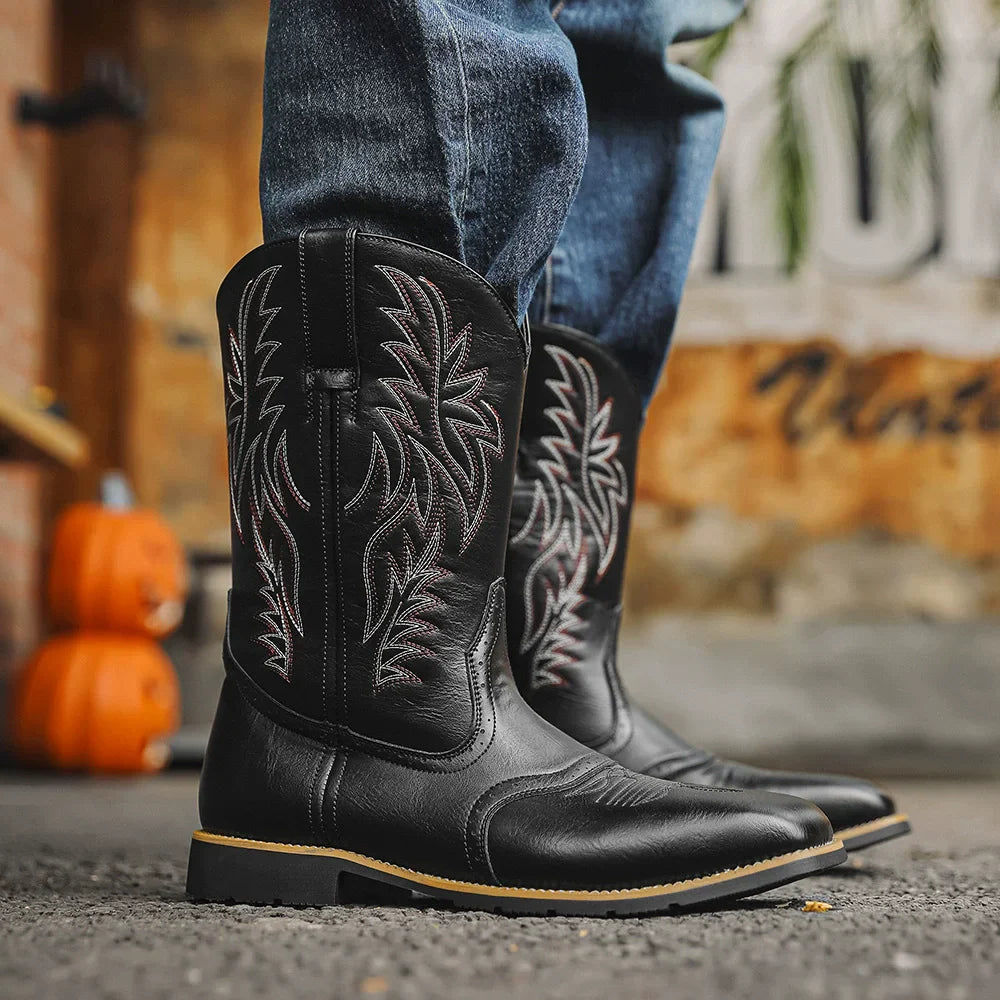 Men’s Cowboy Boots Classic Western Style | Tall Riding Shoes