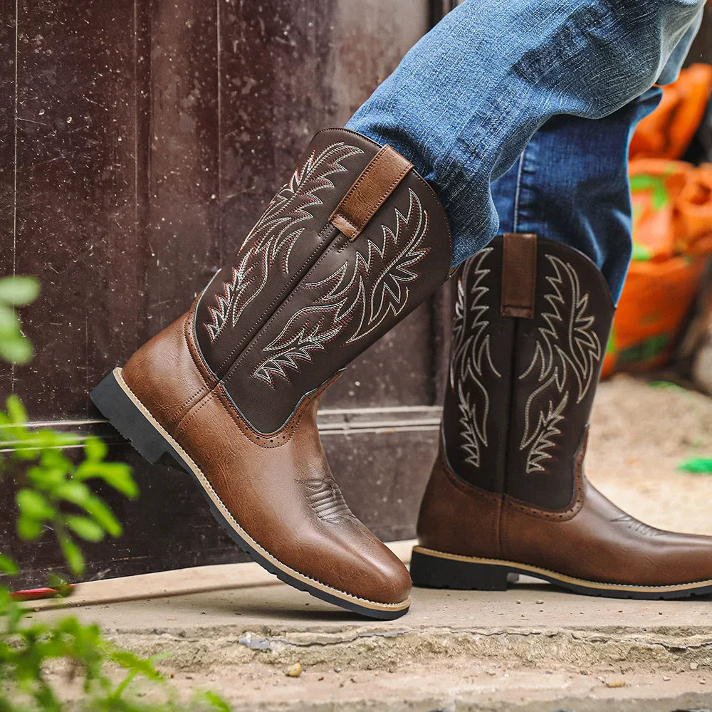 Men’s Cowboy Boots Classic Western Style | Tall Riding Shoes
