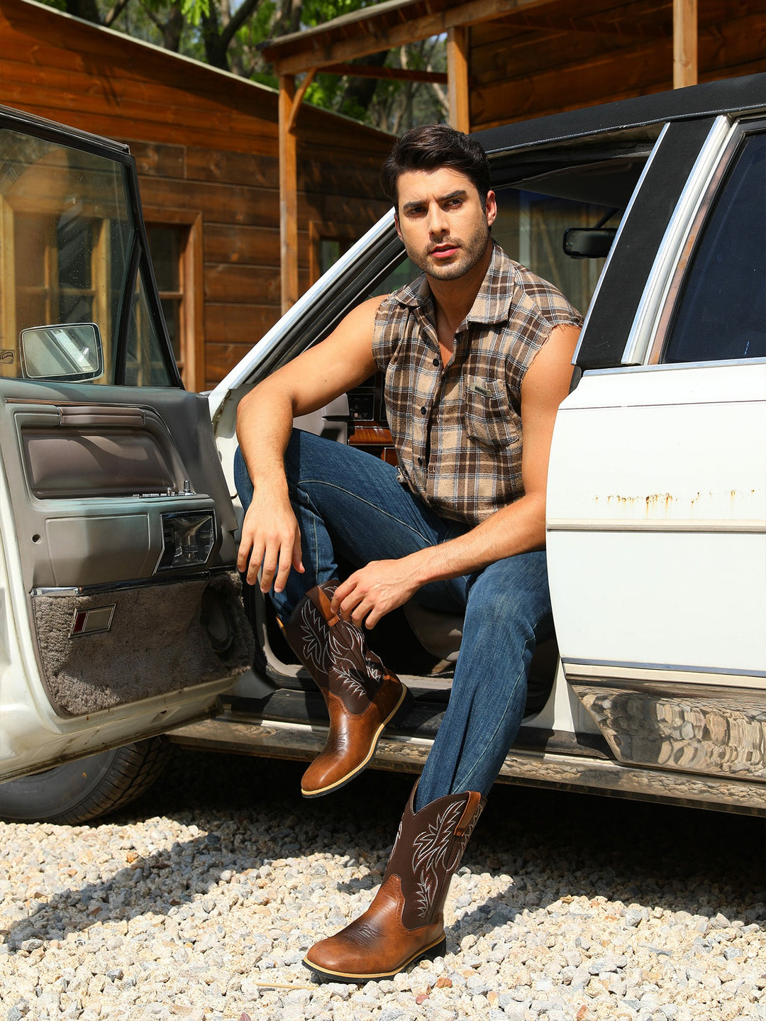 Men’s Cowboy Boots Classic Western Style | Tall Riding Shoes