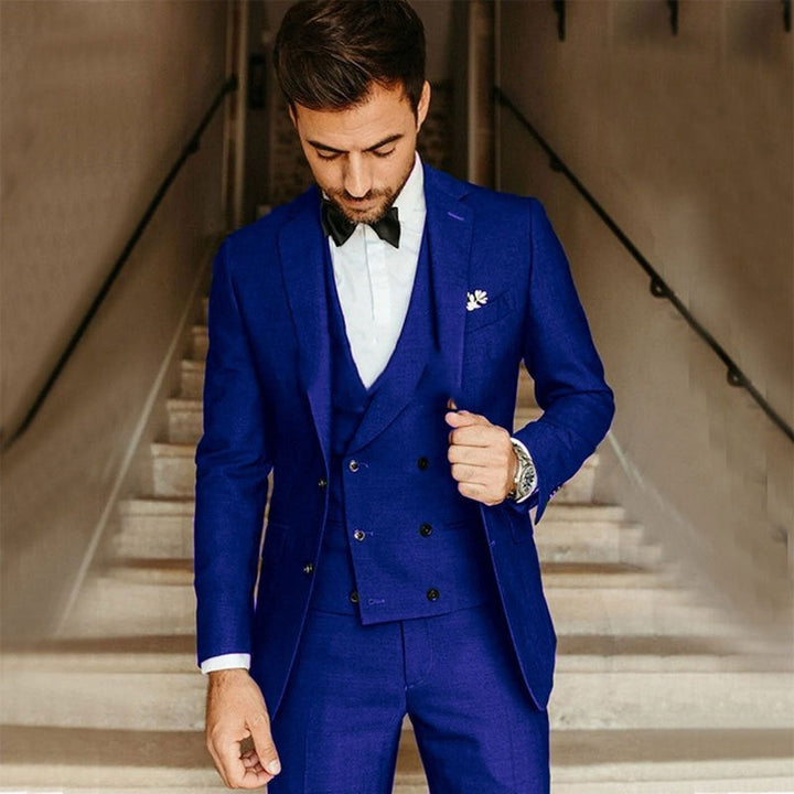 Men's Formal Suit with Double Breasted Vest & 3 Piece | Wedding