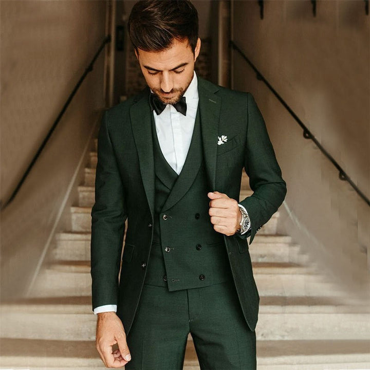 Men's Formal Suit with Double Breasted Vest & 3 Piece | Wedding