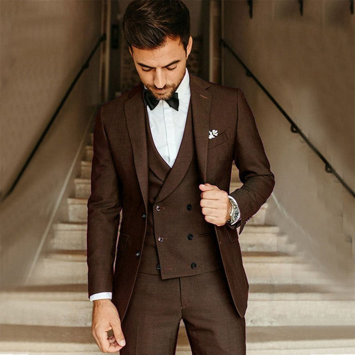 Men's Formal Suit with Double Breasted Vest & 3 Piece | Wedding