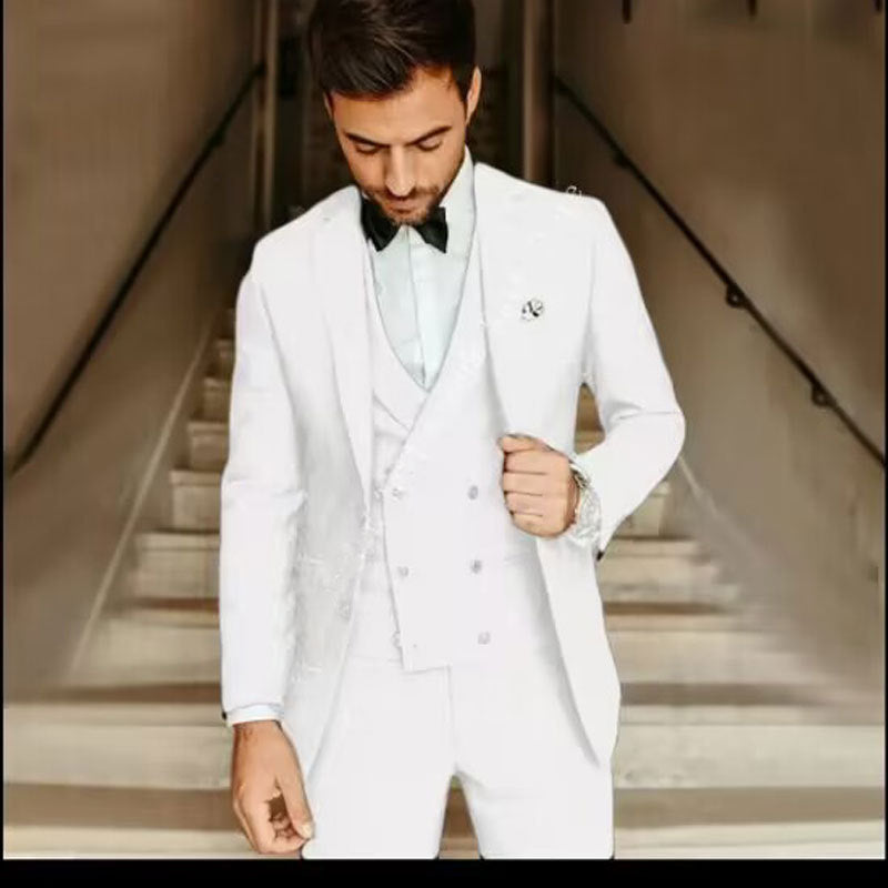 Men's Formal Suit with Double Breasted Vest & 3 Piece | Wedding