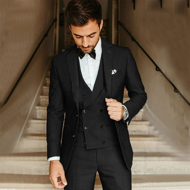 Men's Formal Suit with Double Breasted Vest & 3 Piece | Wedding