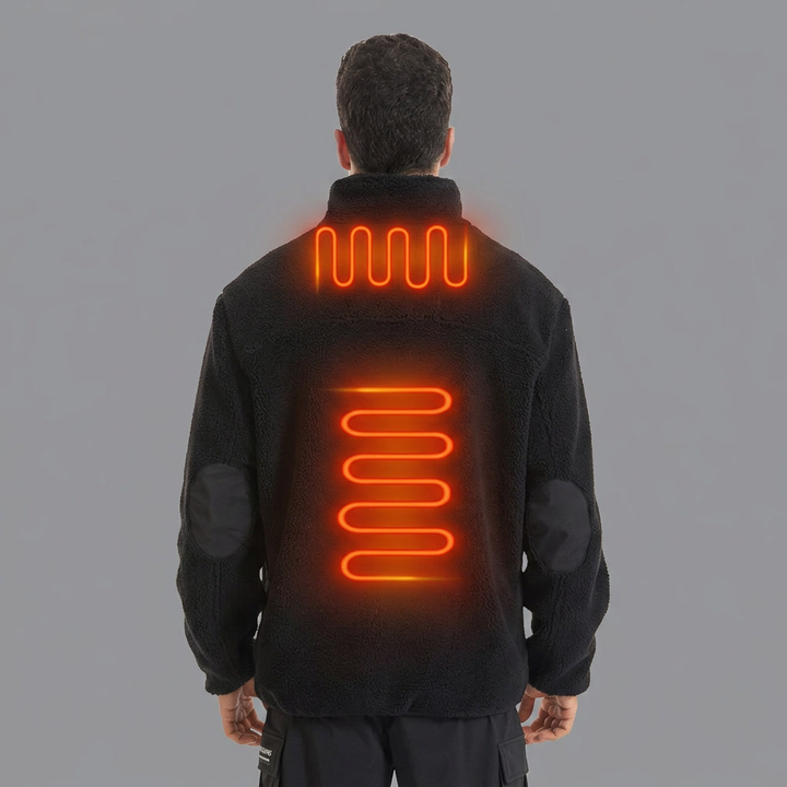 Men's Heated Jacket with USB Power & Stand Collar | Full Zip