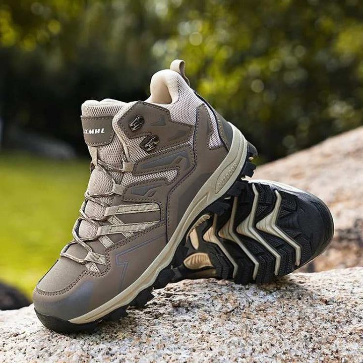 Men's Hiking Boots with High-Top Ankle Cut & Mesh Panel | Grip